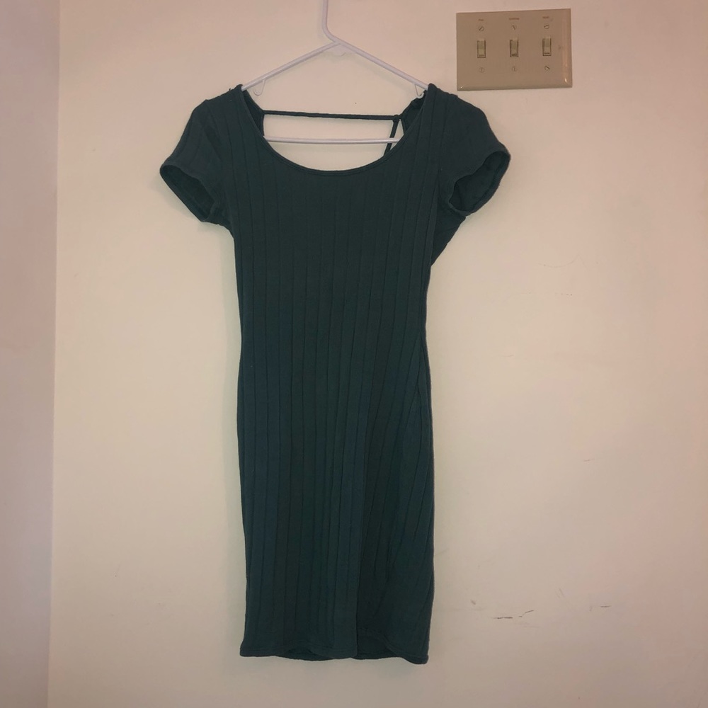 Green sweater dress
